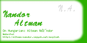 nandor altman business card